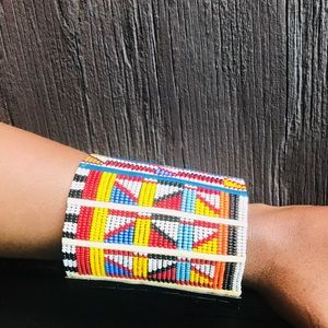 Multi colored, tribal cuff ❤️💛🧡💙🖤